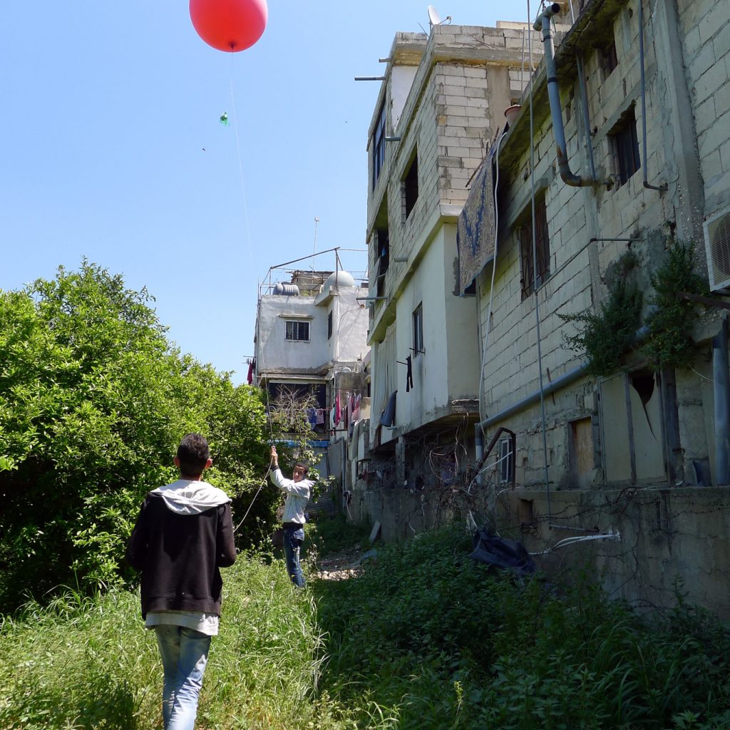 Balloon Mapping the Camp Photo by Claudia Martinez Mansell CC BY-SA 3.0