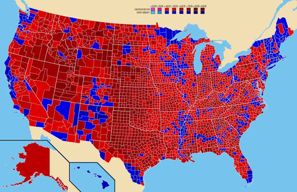 2004 Presidential Election by County