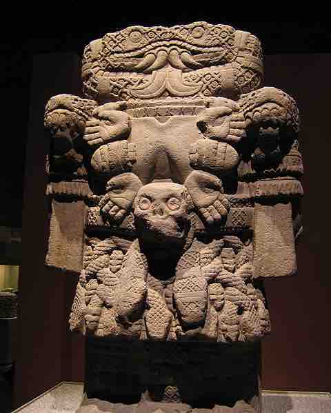 Aztec Statue of Coatlicue, the Earth Goddess