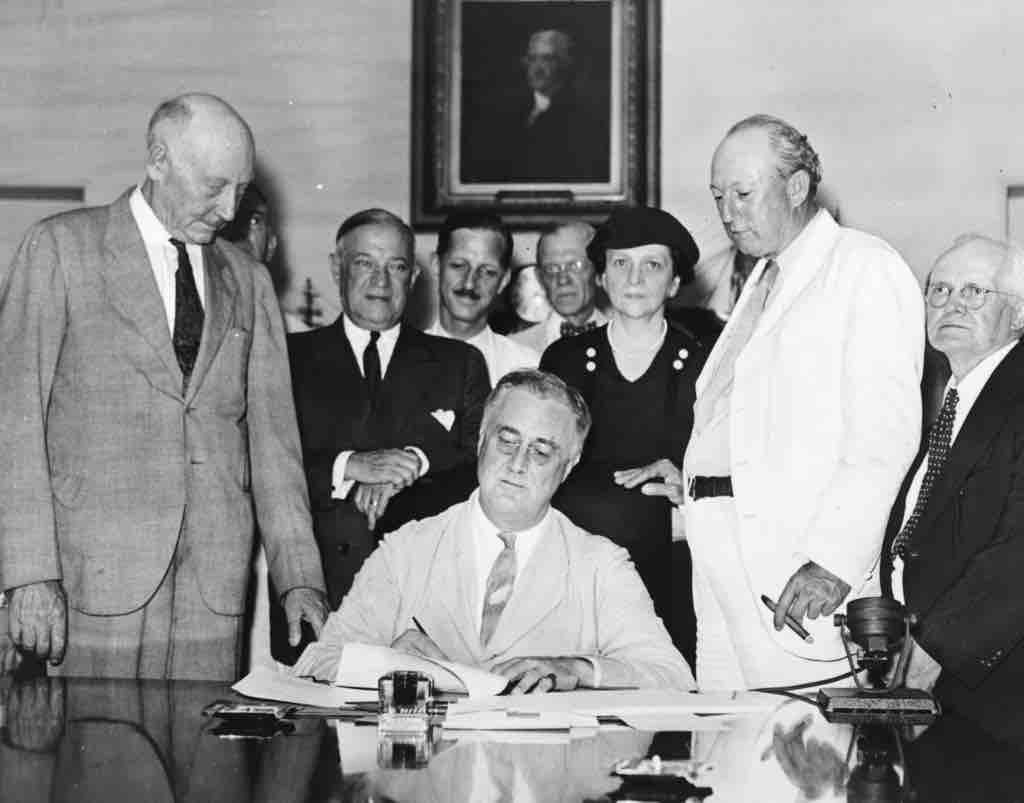 FDR Signs the Social Security Act