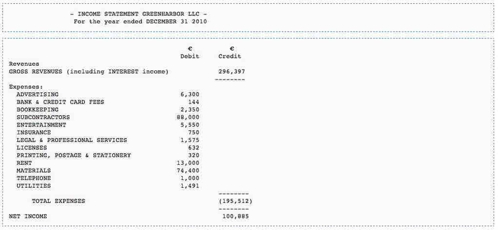 Example Income Statement