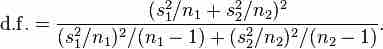 Welch–Satterthwaite Equation