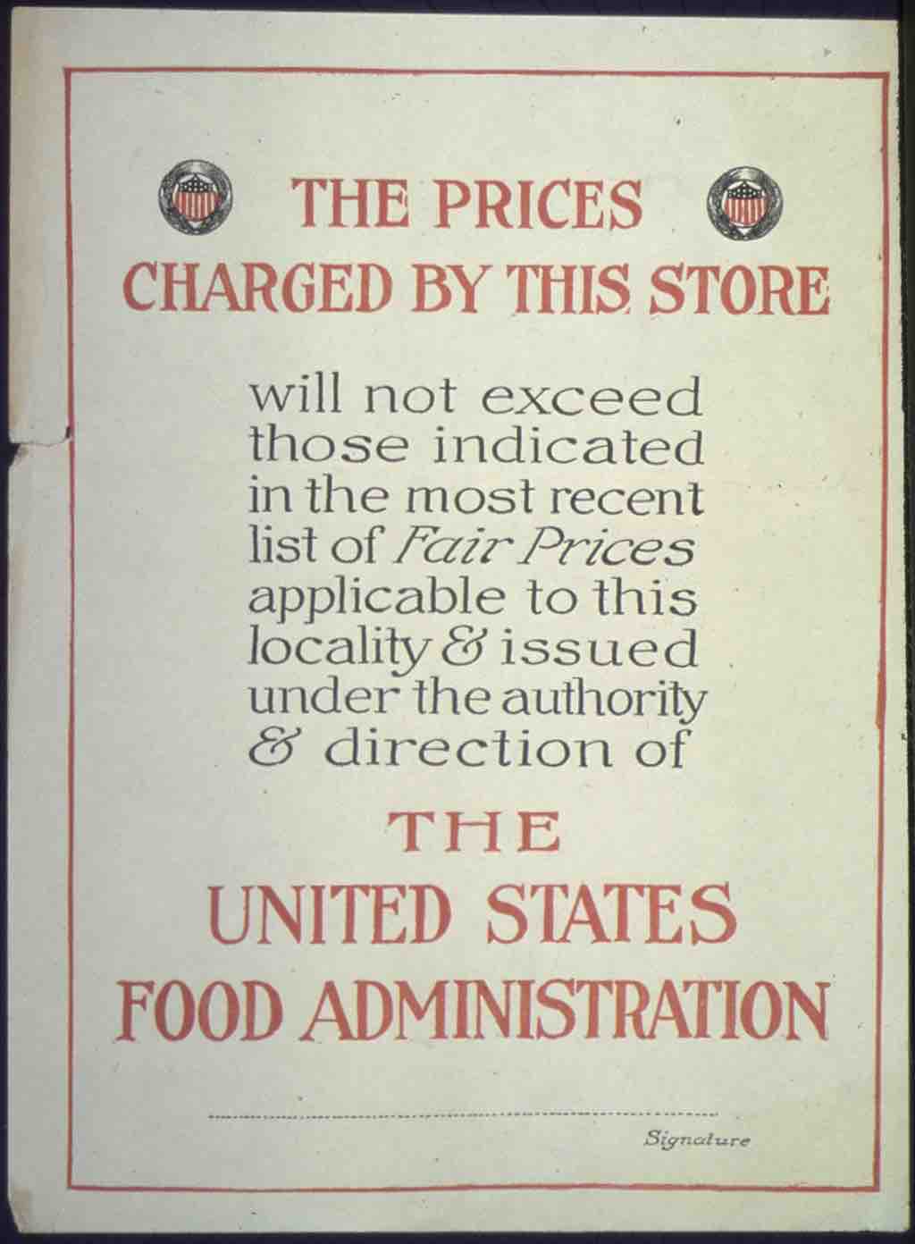 USFA Depression Price Fixing Poster