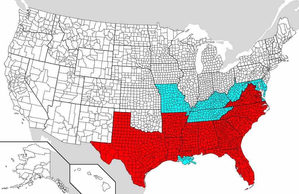 States covered by the Emancipation Proclamation