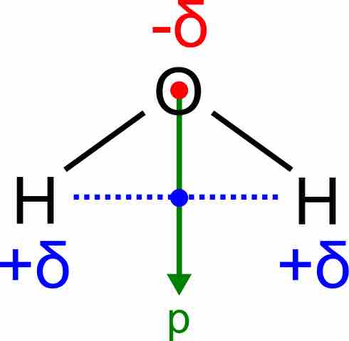 Dipole moment of a water molecule