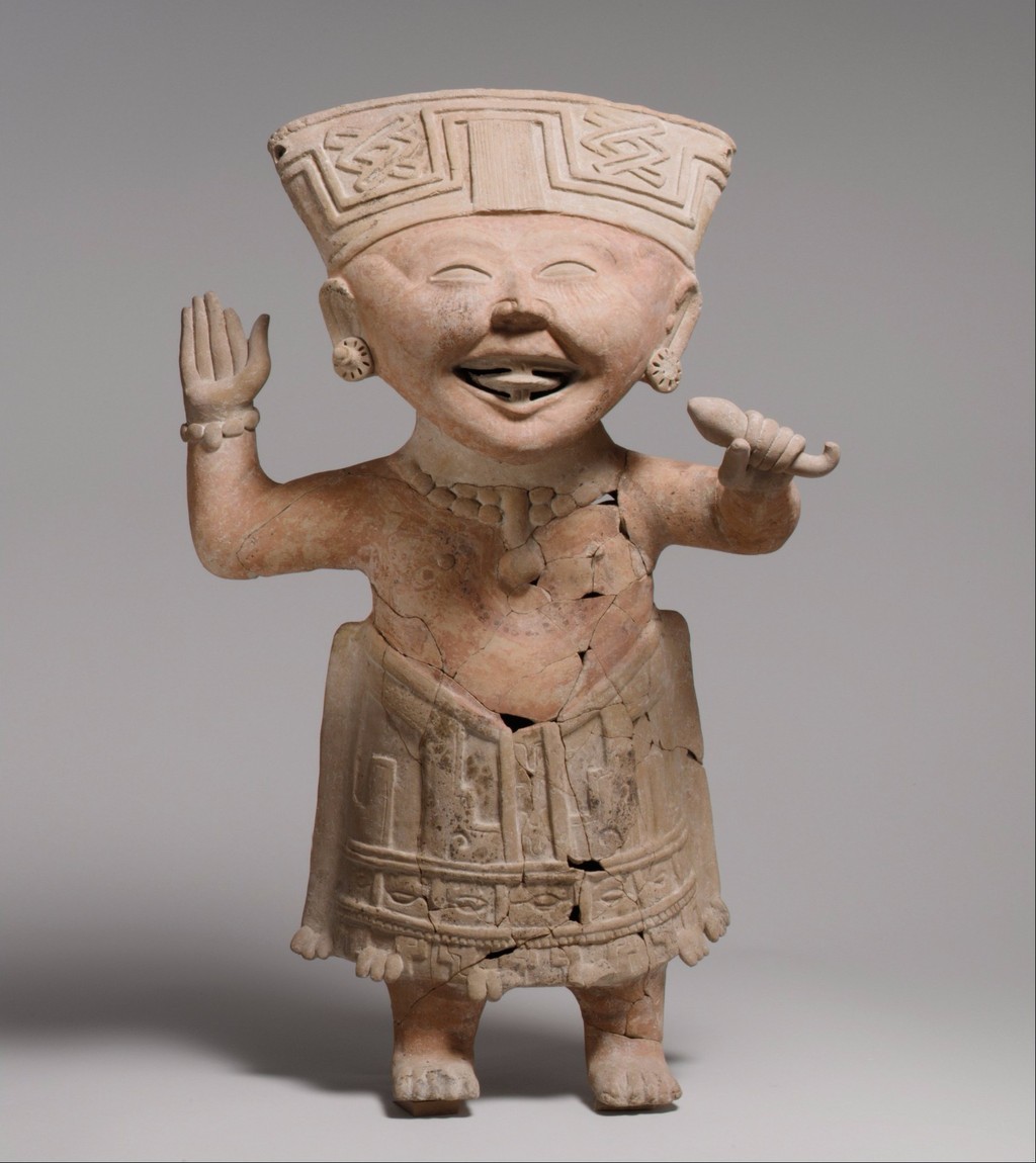 Smiling Figure, Late Classic Period, 7th–8th century, Remojadas, Veracruz, Mexico, 45cm high