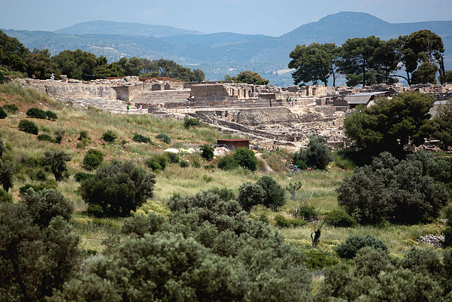 View of the complex at Phaistos from the South.