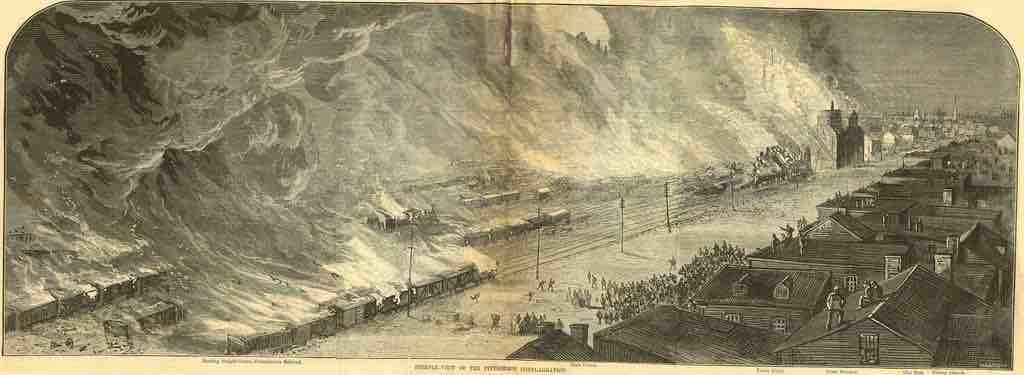 Burning of the Pennsylvania Railroad and Union Depot
