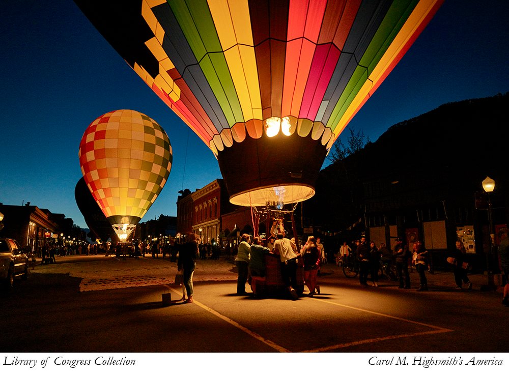 Hot Air Balloons on the street in Telluride, Colorado