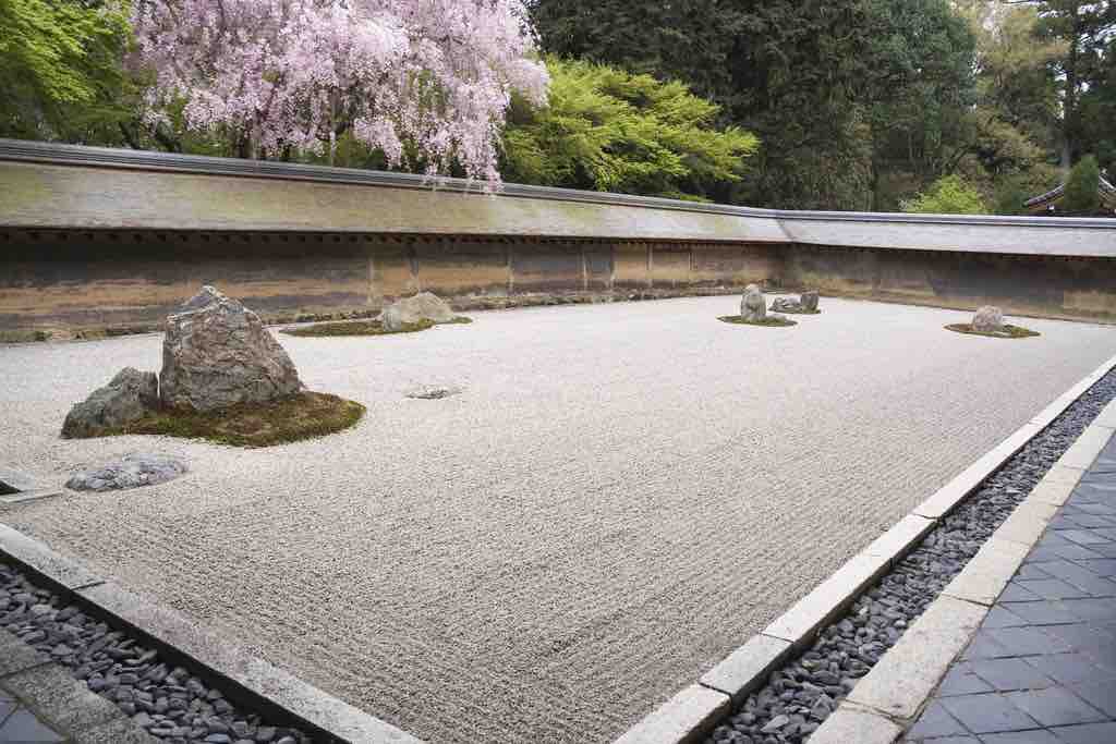 Ryōan-ji (late 15th century) in Kyoto, Japan, a famous example of a zen garden