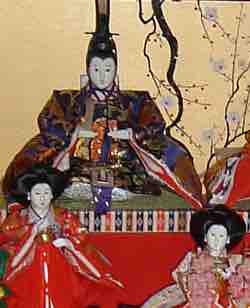 Hinamatsuri Hina Dolls, the Emperor with Two Handmaidens