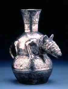 Andean bronze bottle, ca. 1300-1532