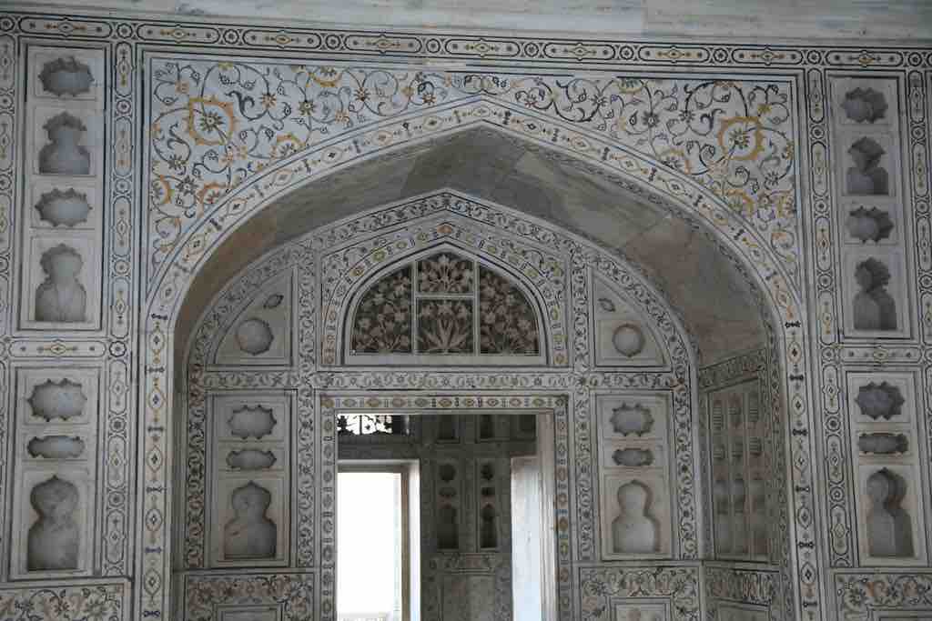 Arabesque Inlays at the Mughal Agra Fort, India