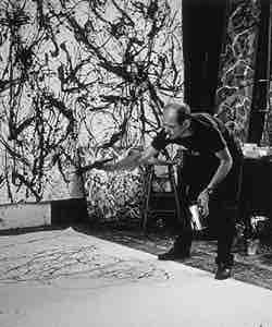 Jackson Pollock in his studio