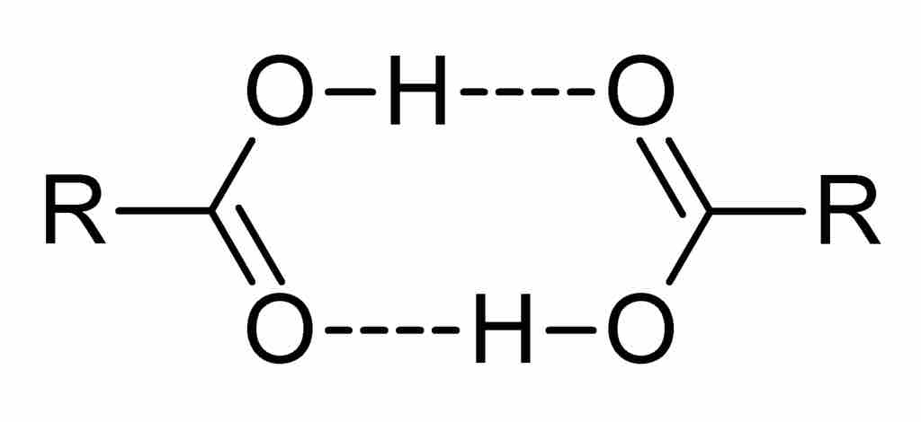 Hydrogen bonding between carboxylic acids