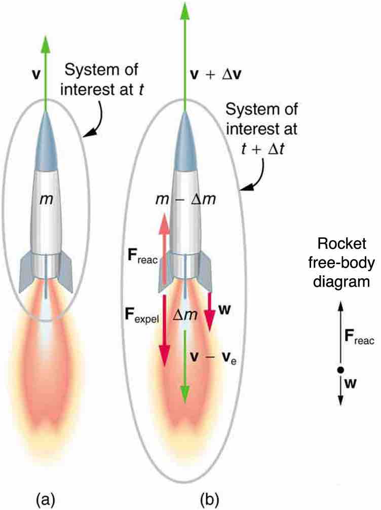 Free-body diagram of rocket propulsion
