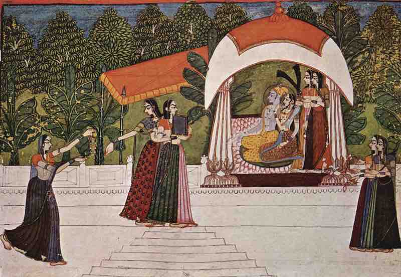 Krishna and Radha in a Pavilion