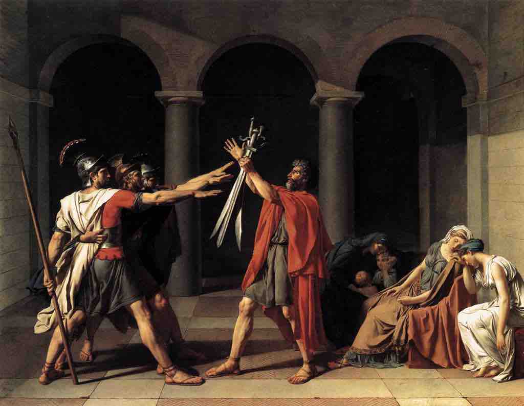 Oath of the Horatii, by Jacques-Louis David, 1784