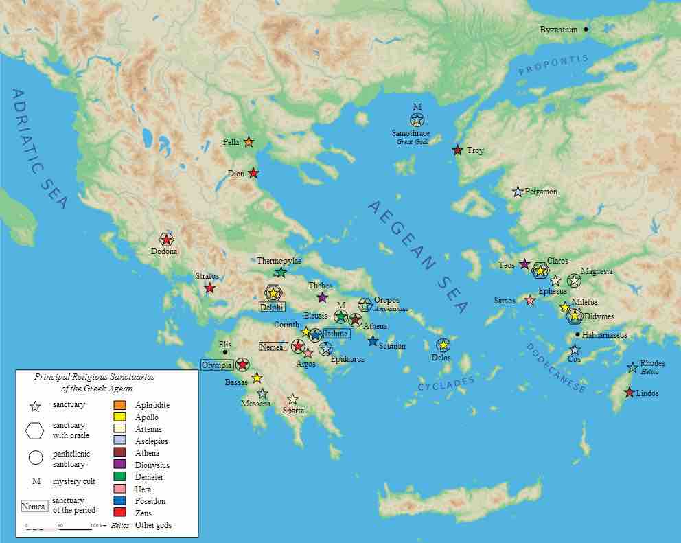 Principal Religious Sanctuaries of the Greek Aegean