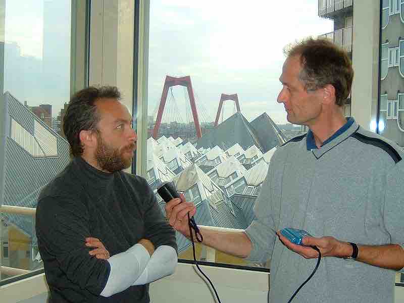 Jimbo Wales being interviewed by Herbert Blankesteijn