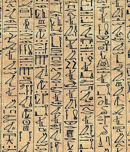 Cursive hieroglyphs from the Papyrus of Ani