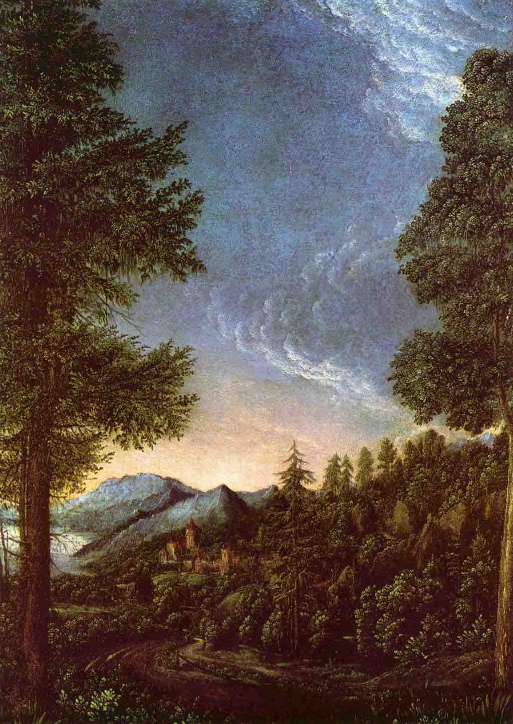 Albrecht Altdorfer (c.1480–1538), Danube landscape near Regensburg (c. 1528)