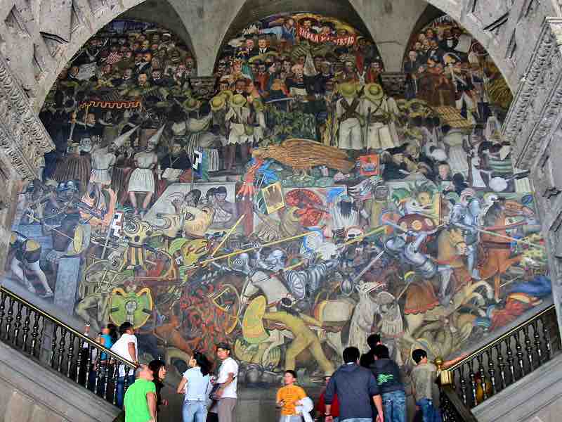Mural in the main stairwell of the National Palace by Diego Rivera