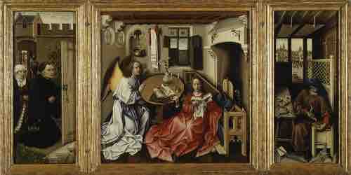 <em>The Merode Altarpiece</em> attributed to Robert Campin