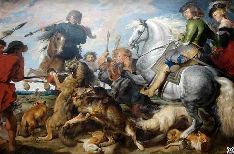 <em>Wolf and Fox Hunt</em> by Peter Paul Rubens