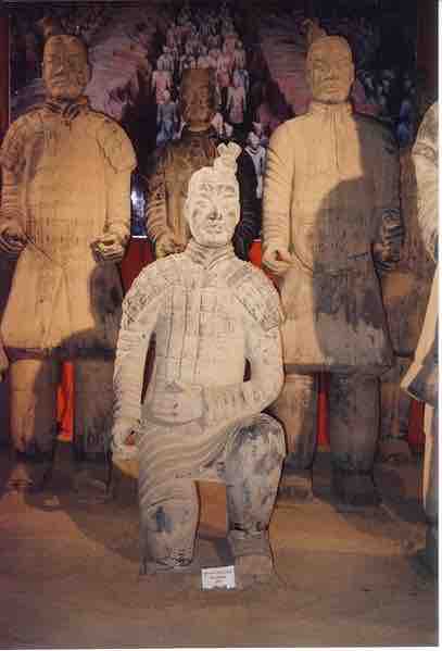 Crossbow men from the Terracotta Army, interred by 210 BCE, Qin Dynasty
