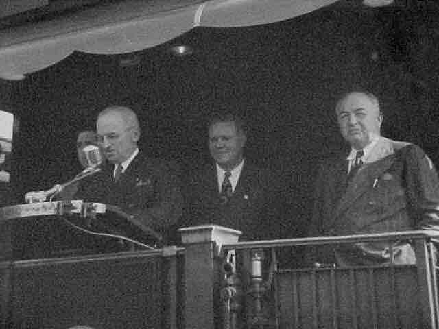 Harry Truman campaigning on the road