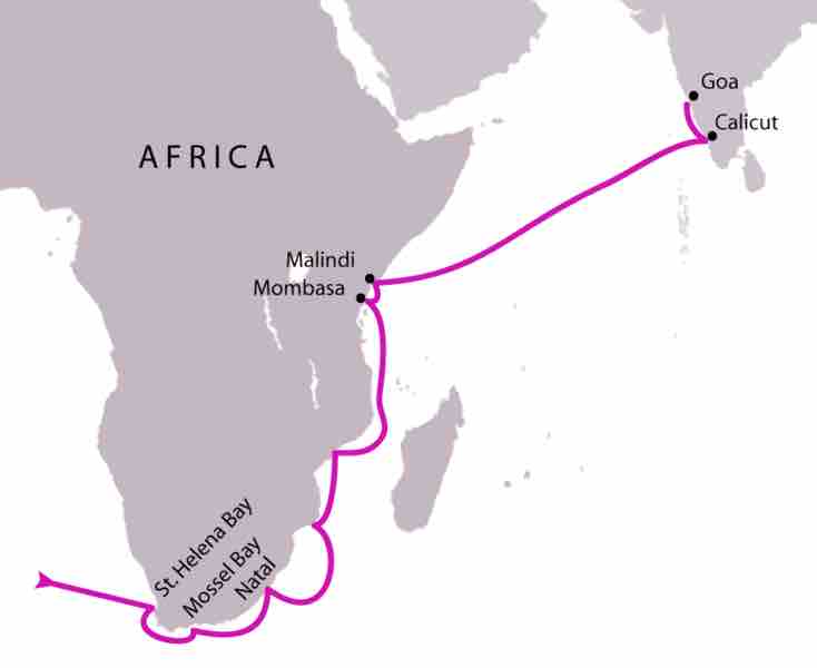 First voyage of Vasco da Gama.
