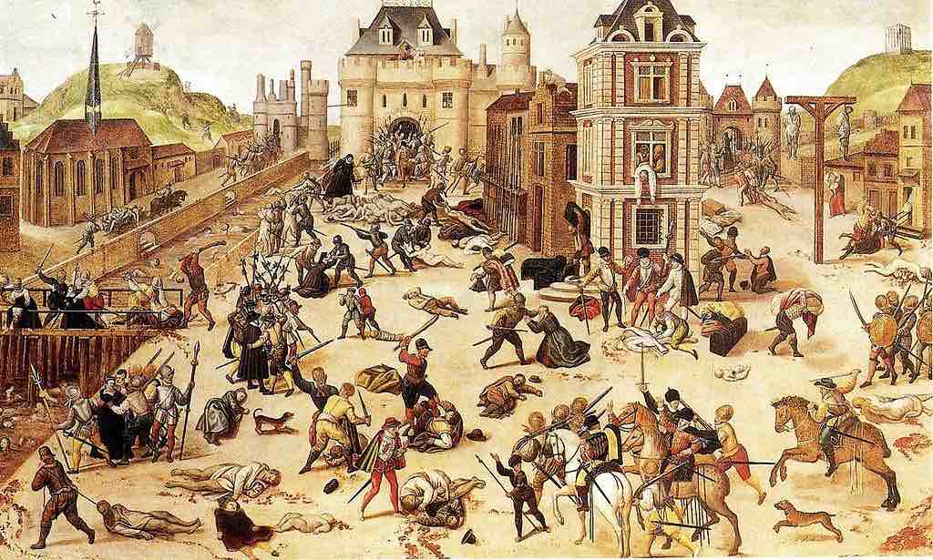 St. Bartholomew Massacre painting by Painting by François Dubois, a Huguenot painter.