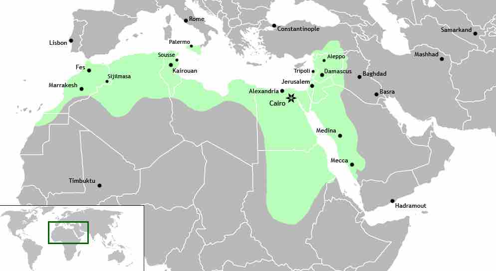 The Fatimid Caliphate at its height, c. 969 CE
