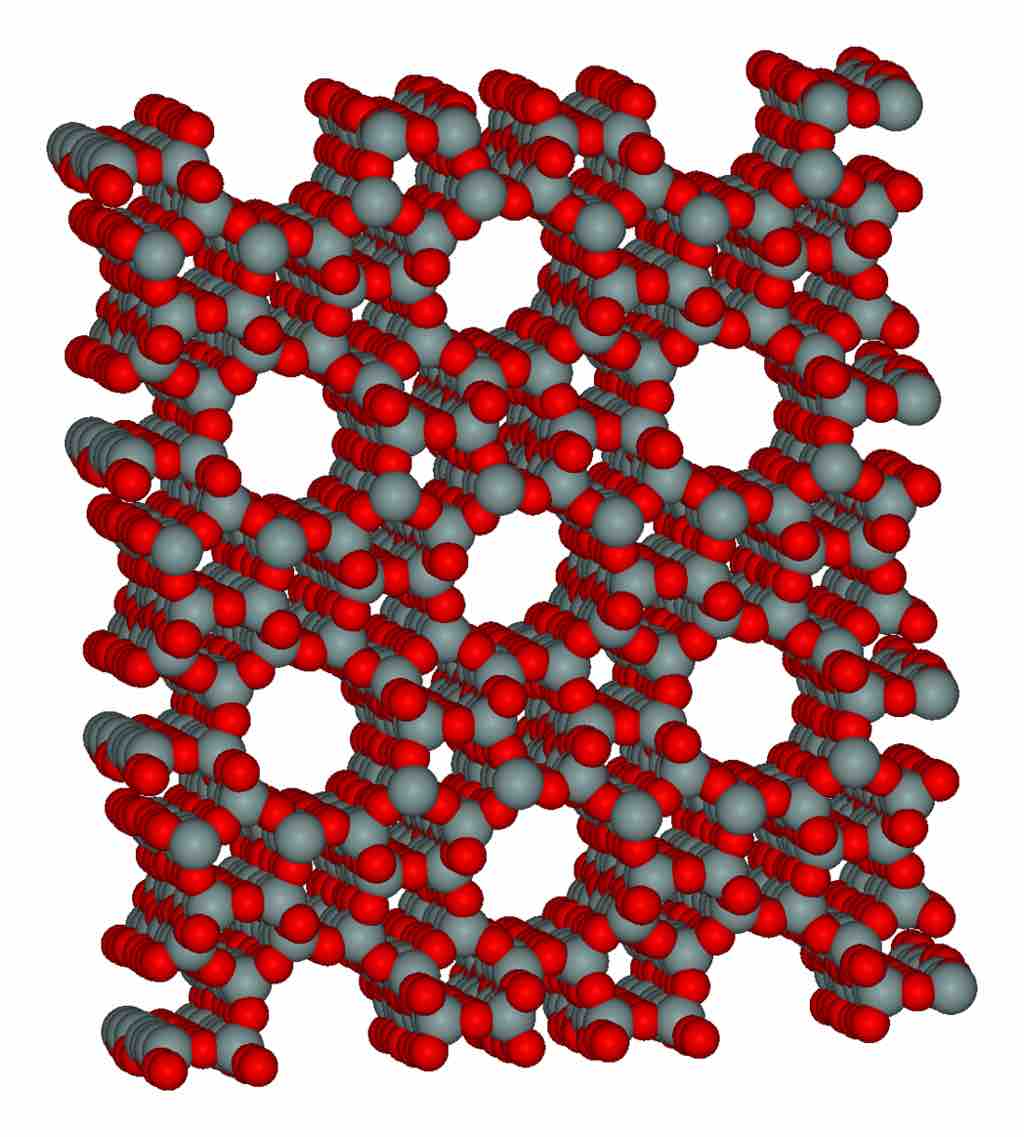 Three-dimensional structure of zeolite