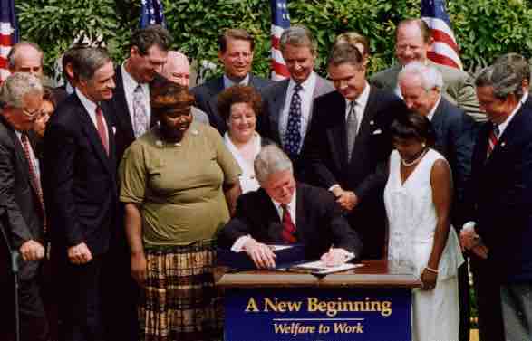 Bill Clinton Signing Welfare Reform Act of 1996