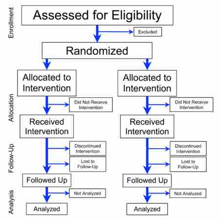 Flowchart of a randomized controlled trial 