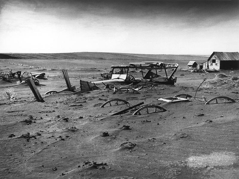 Dust Bowl buried machinery, 1936