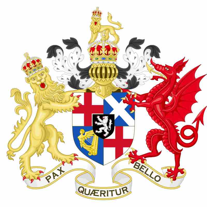 Coat of Arms of the Commonwealth of England from 1653 to 1659 during the Protectorate of Oliver Cromwell.