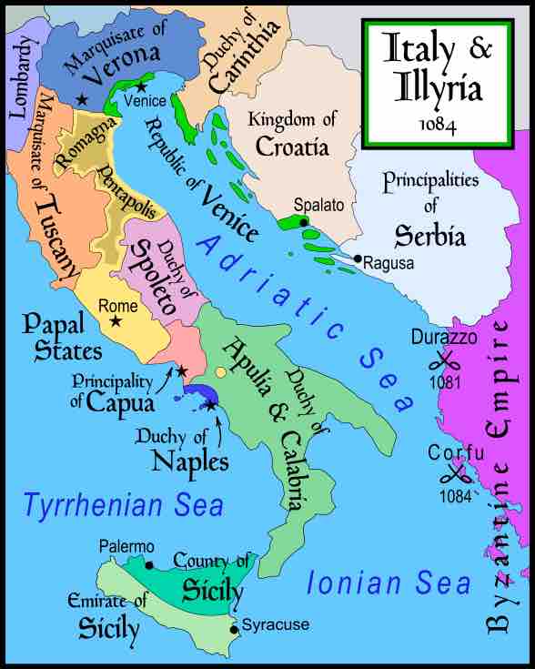 Map of Italy 1084
