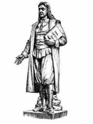 Drawing of Roger Williams statue, by Franklin Simmons, 1903