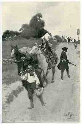 "Tory Refugees on the Way to Canada" by Howard Pyle, 1901