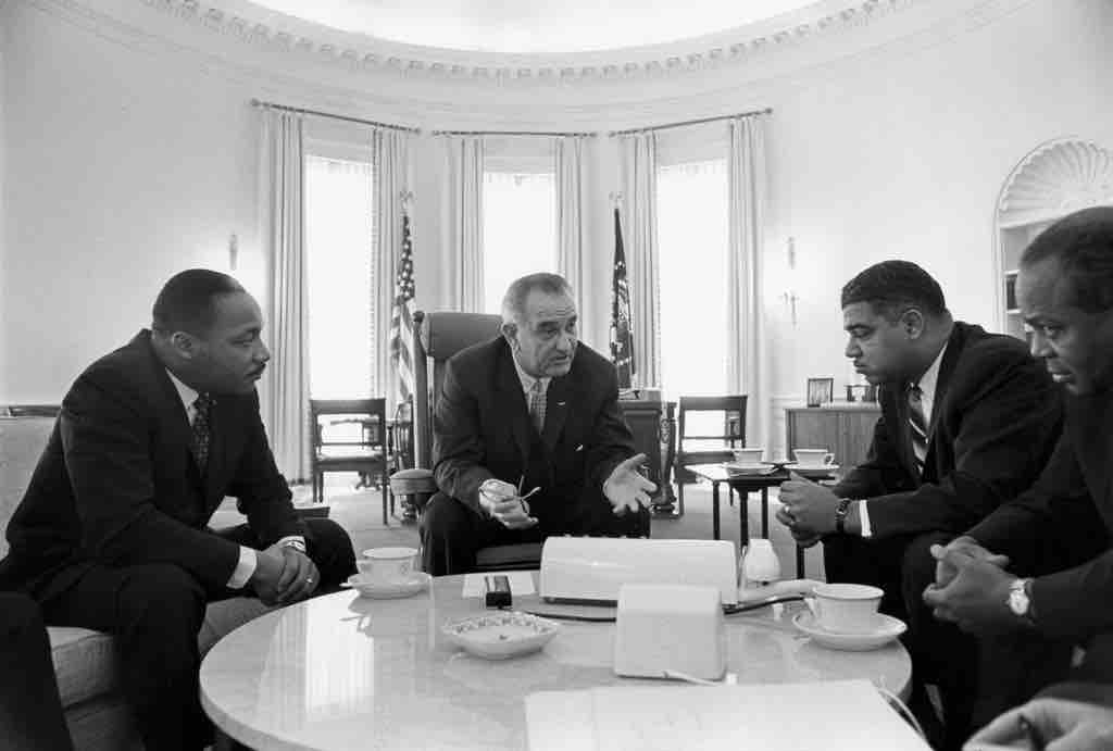 Civil Rights Leaders Meet with President Johnson