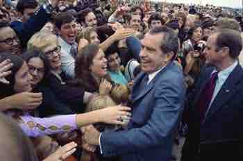 Nixon Meets Crowds at Robins Air Force Base in Georgia