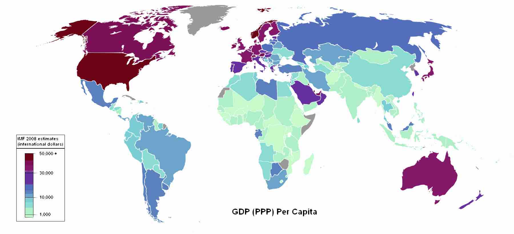 Map of GDP Per Capita (2008)