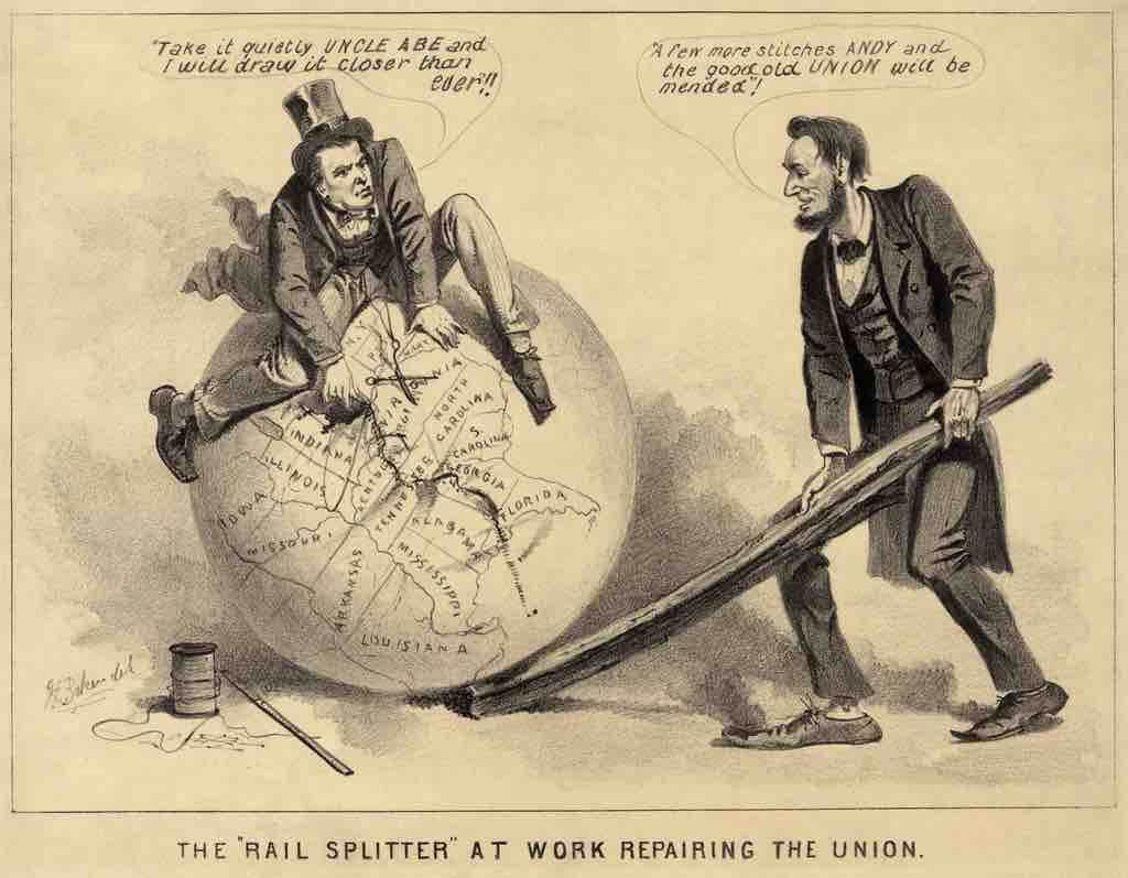 Johnson and Lincoln restoring the Union