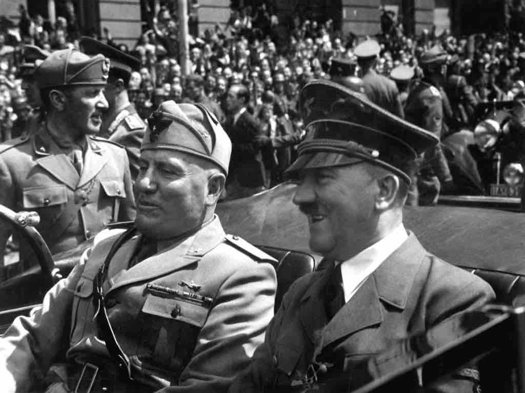 
Adolf Hitler and Benito Mussolini in Munich, Germany, ca. 1940, 
Part of Eva Braun's Photo Albums, ca. 1913 - ca. 1944, seized by the U.S. government.