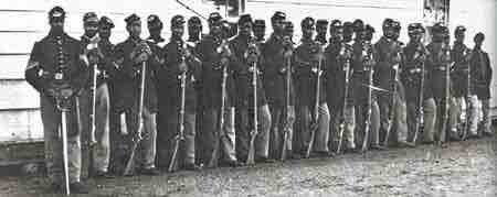 Picture of African-American infantry