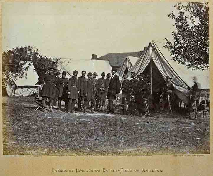 "President Lincoln on Battle-Field of Antietam."