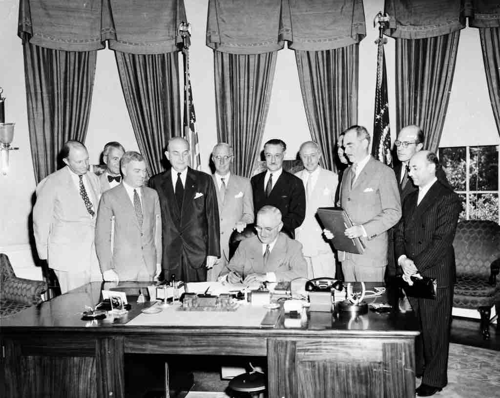 Truman signing the North Atlantic Treaty